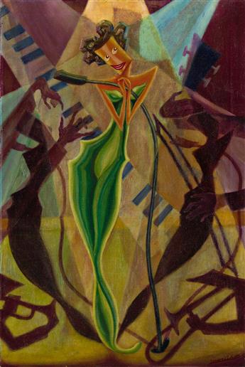 ZIMERI A. COX (1920 - 2008) Untitled (Jazz Singer).                                                                                              